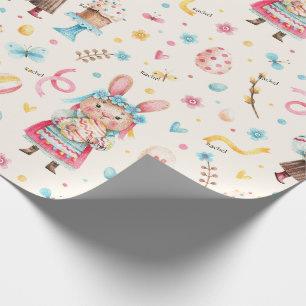 Papel De Presente Rolo, Nome, Menino Menina Bolos de Coelhos de Pásc