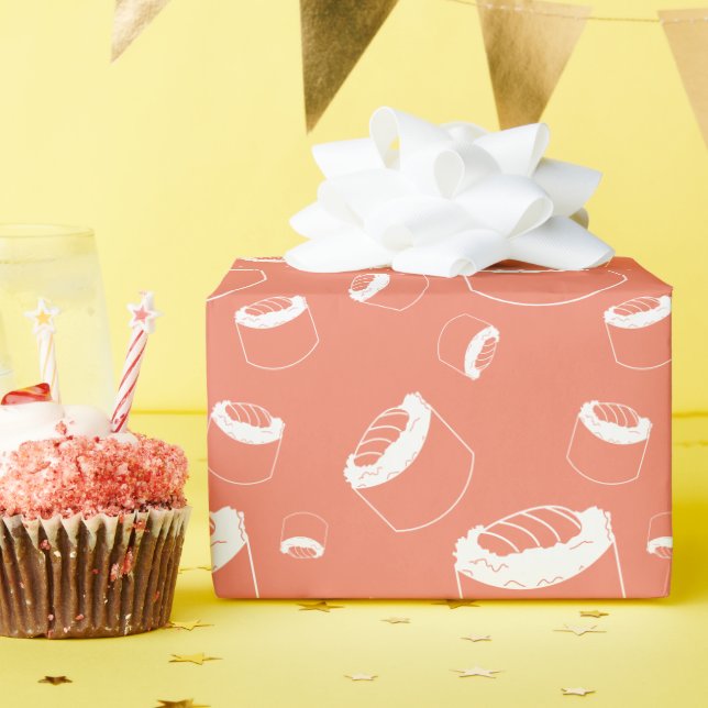 Papel De Presente rolo sushi (Festa de aniversário)