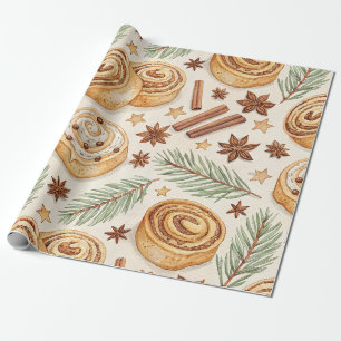 Papel De Presente Rolos de Canela e Especiarias - Confeitaria de Fer