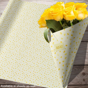 Papel De Presente Rolos de Coração-Amarelo Casamento-Dia das Mães-Va