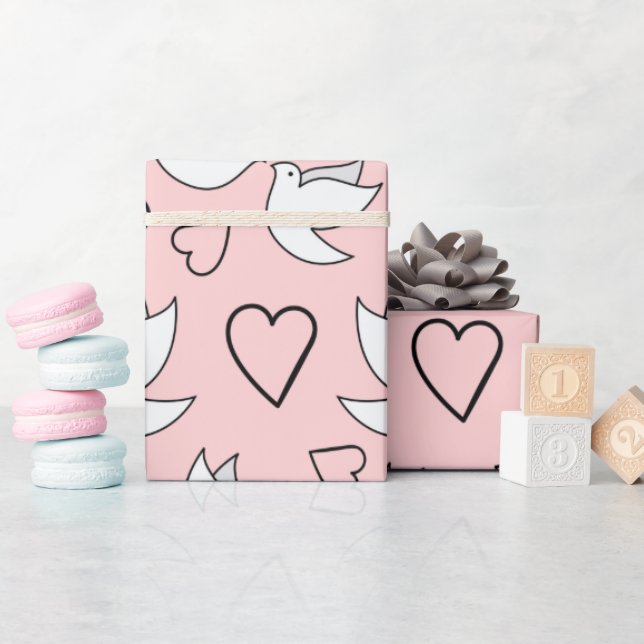 Papel De Presente Rolos De Noiva Para Chuveiro De Noiva Rosa Sem Cos (Chá de bebê)