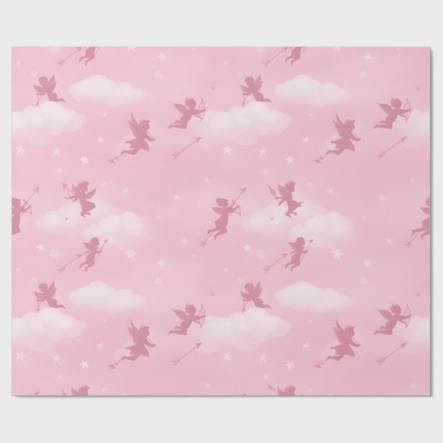 Papel De Presente Romantic Arrow & Clouds Pattern (Aberto)