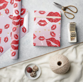 Papel De Presente Romantic chic luxe red lips