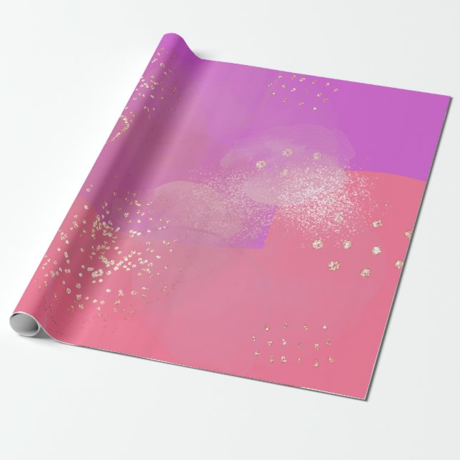 Papel De Presente Romantic glitter pink art (Desenrolado)