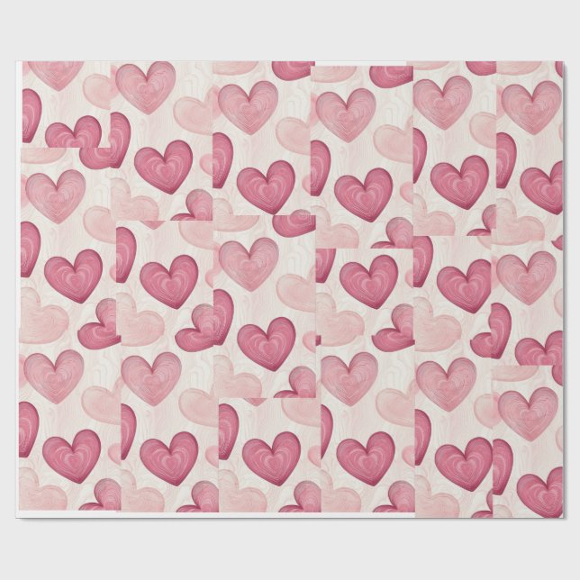 Papel De Presente "Romantic Heart Wrapping Paper  (Aberto)