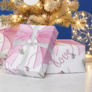 Papel De Presente Romântica Rosa Rosa Rosa Nascendo