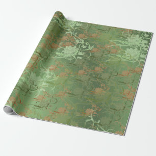 Papel De Presente Romântico, dourado, azul-turquesa, Aquarela, Chiqu