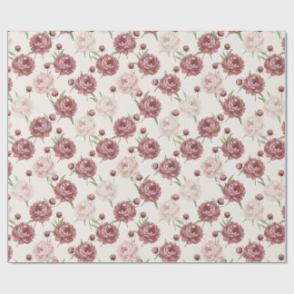Papel De Presente Romântico Tomara-que-caia & Padrão Floral de Peôni