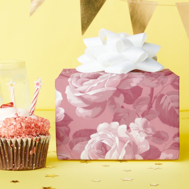 Papel De Presente Rosa (Festa de aniversário)