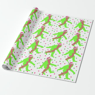 Papel De Presente Rosa alegre de Squatchmas e papel de envolvimento