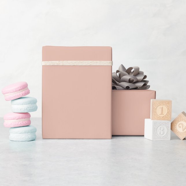 Papel De Presente Rosa Apricot Suave Sólido (Chá de bebê)