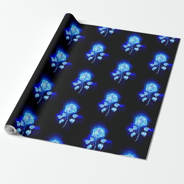 Papel De Presente Rosa Azul Ardente (Desenrolado)