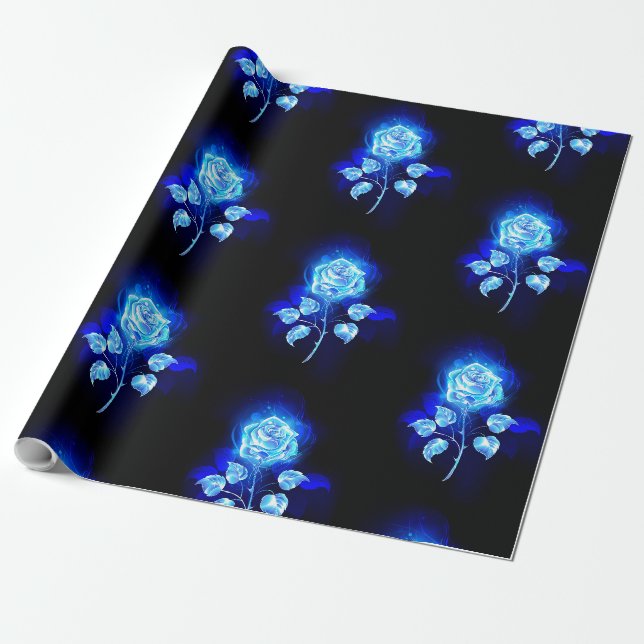 Papel De Presente Rosa Azul Ardente (Desenrolado)