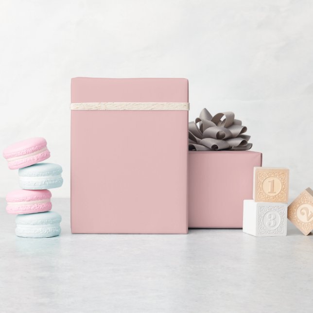 Papel De Presente Rosa Bege Macio Sólido (Chá de bebê)