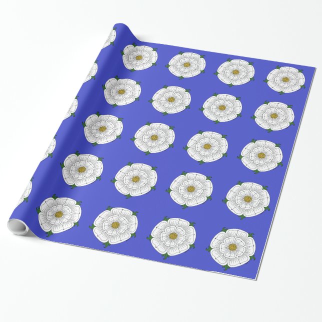 Papel De Presente Rosa Branca de York (Desenrolado)
