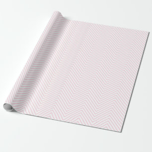 Papel De Presente Rosa claro da Linha Chevron em Branco  XL 