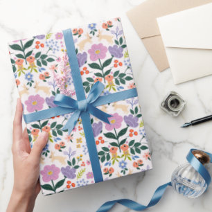 Papel De Presente Rosa claro floreal