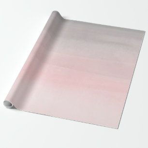 Papel De Presente Rosa Corado e Cinza Moderno Aquarela Ombre Glam
