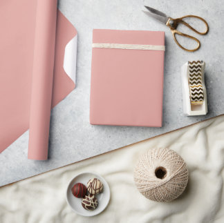 Papel De Presente Rosa Coral Quente Sólido