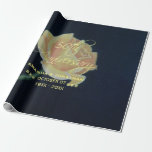 Papel De Presente rosa de aniversário de casamento do Ouro 50º<br><div class="desc">Rosa Amarela 50 Anos de Celebração do Casamento.</div>