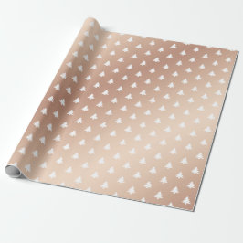 Papel De Presente Rosa de Árvores de Natal Rosa-Gelado Moderno