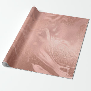 Papel De Presente rosa de cobre moderno e elegante mármore cor-de-r