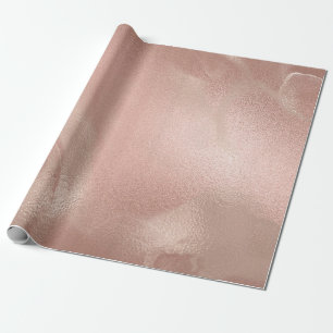 Papel De Presente Rosa de cobre moderno elegante e mármore cor-de-ro