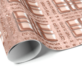 Papel De Presente Rosa de Geometria Grelha Verificada Conceito de Co