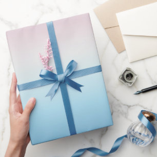 Papel De Presente Rosa de Gradação de Pastel Cor-de-Rosa e Azul