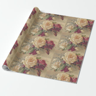 Papel De Presente Rosa de Natal do Victorian