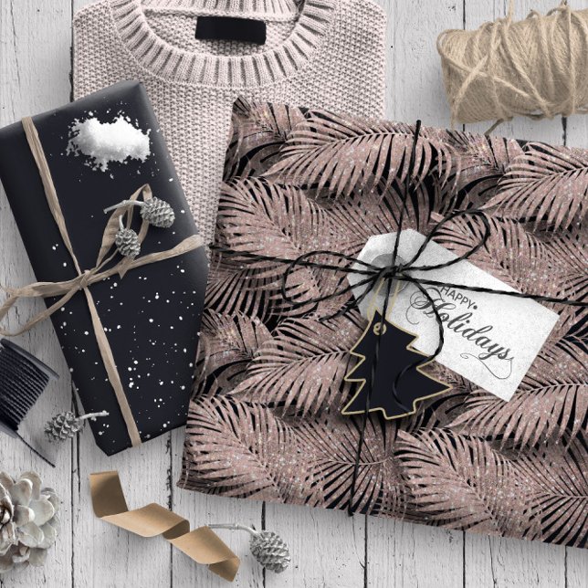 Papel De Presente Rosa de padrão das folhas de repolho ID831 Dourado (Criador carregado)