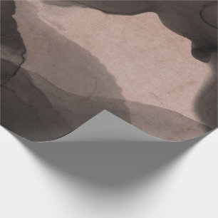 Papel De Presente Rosa de pintura da tinta cremosa preta abstrata do