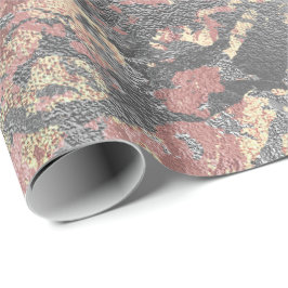 Papel De Presente Rosa de Prata Molta Dourada, , Mármore-Metal