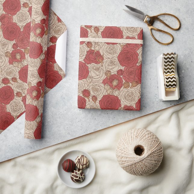 Papel De Presente Rosa de Vintage (Artesanato)