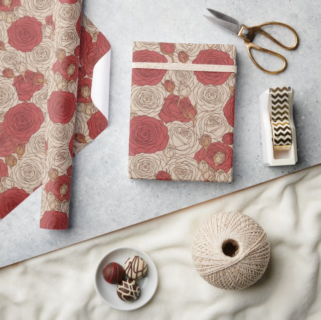 Papel De Presente Rosa de Vintage (Artesanato)