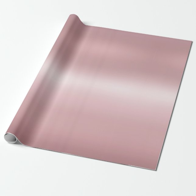 Papel De Presente Rosa Dourada Glamorous Metallic Look Elegante Gift (Desenrolado)