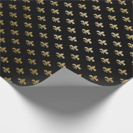Papel De Presente Rosa Dourado Blush Fior de Lis Black Royal Paris