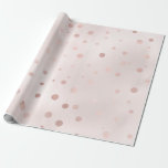 Papel De Presente Rosa Dourado e Confete Bege<br><div class="desc">Papel de embrulho com confete de folha..</div>