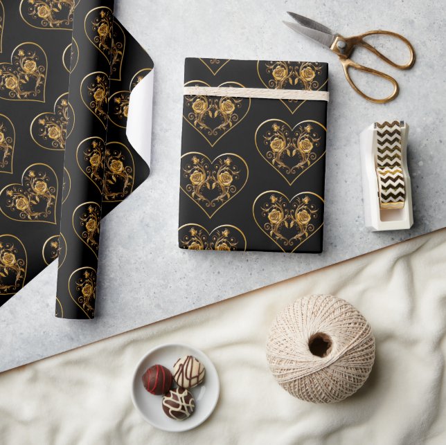 Papel De Presente Rosa Dourado e elegante (Artesanato)