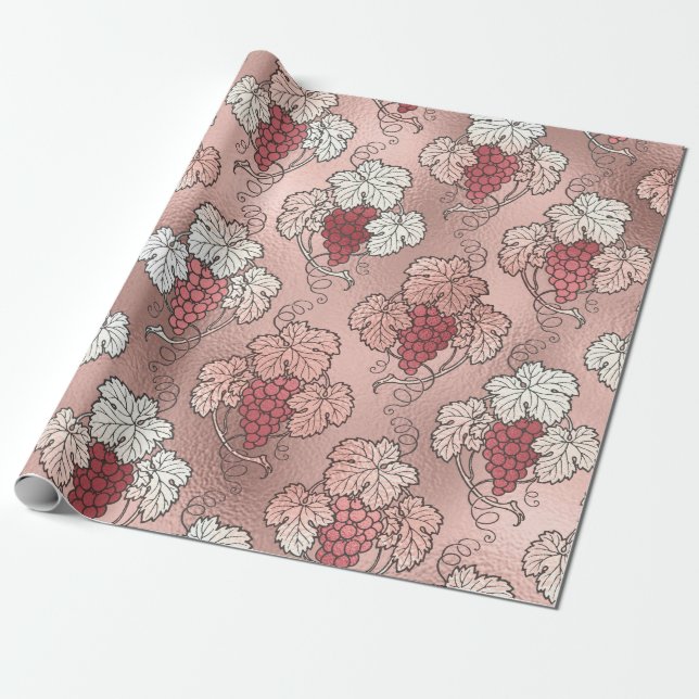 Papel De Presente Rosa, Dourado e Rosa Esbranquiçado, com tema "Vinh (Desenrolado)