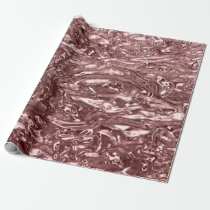 Papel De Presente Rosa Dourado Líquido Cromado Metálico Chic Glamour