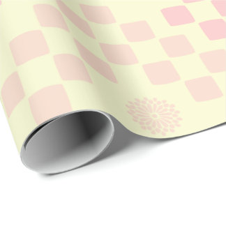 Papel De Presente Rosa e Amarelo Pastel