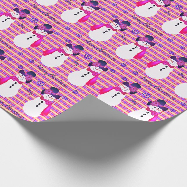 Papel De Presente Rosa E Azul Escuro (Ponta)