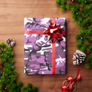 Papel De Presente Rosa e Mauve Camo