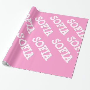 Papel De Presente Rosa e papel de envolvimento personalizado branco