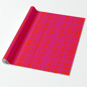 Papel De Presente Rosa e retro vermelho modelados