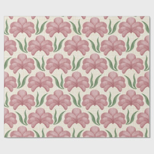 Papel De Presente Rosa Empoeirada Flora