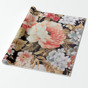 Papel De Presente Rosa Floral antigo