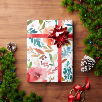 Papel De Presente Rosa floral vermelho-alaranjado