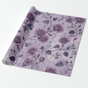 Papel De Presente Rosa Lavanda Empoeirada Tons Sonhadores Florais